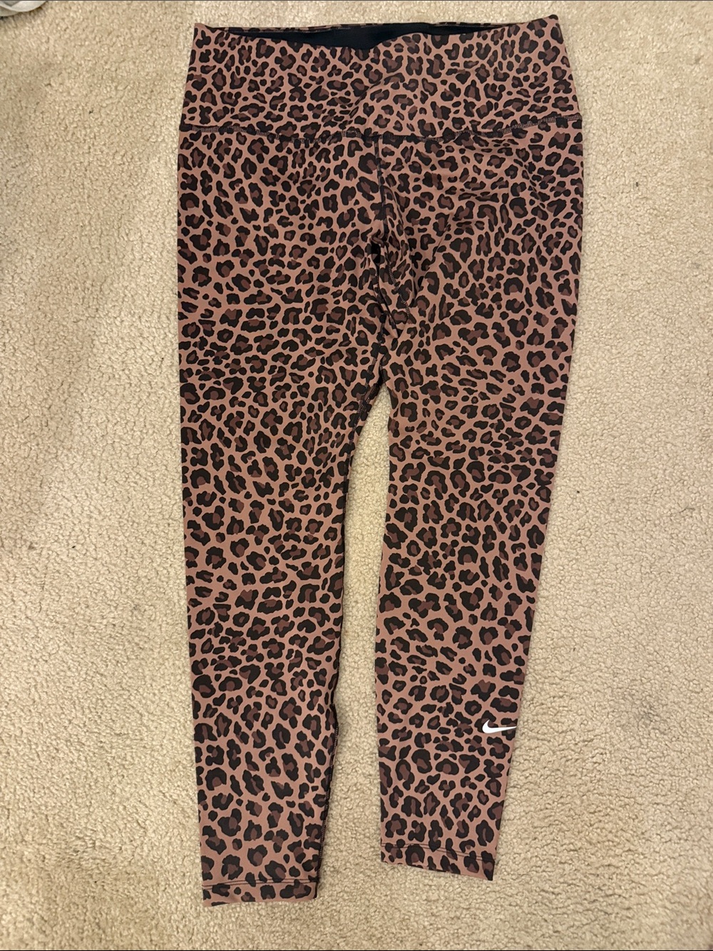 Nike Leopard Print Leggings - Brown & Black